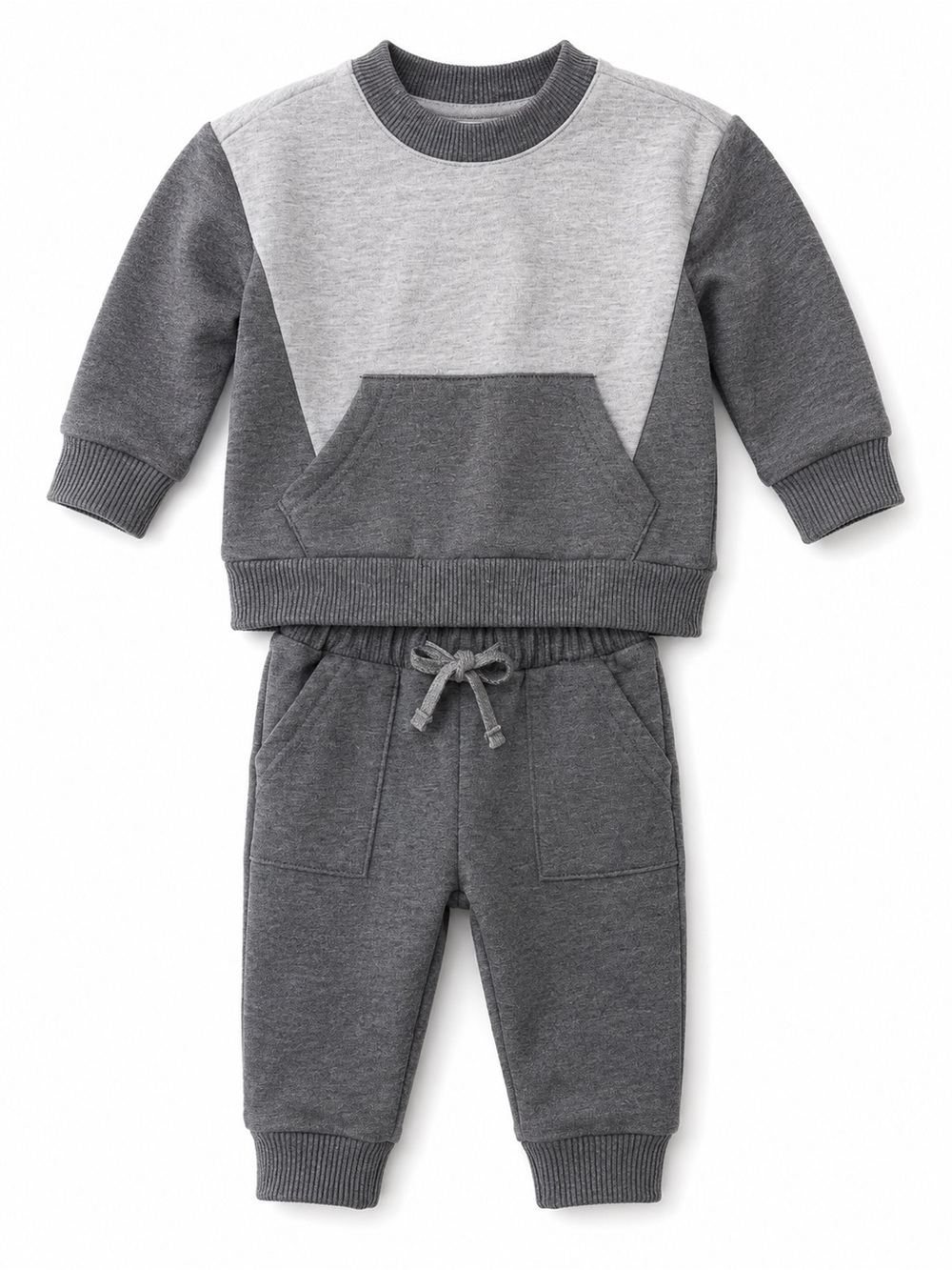 Rachel Zoe Two-Tone Gray Sweatshirt & Joggers Set